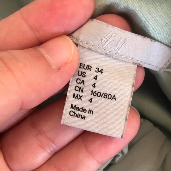 H&M| Pastel Green Chiffon One Shoulder Dress - Picture 6 of 6